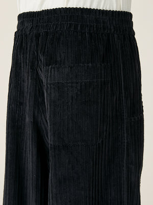 WIDE LEG TROUSER - BLACK CORDUROY