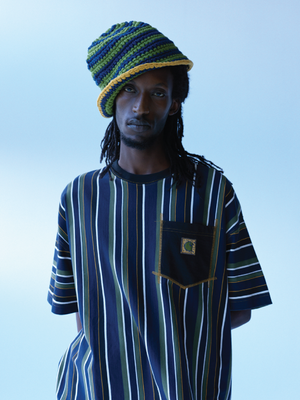 CARHARTT WIP X NICHOLAS DALEY STRIPES T-SHIRT - ND STRIPES BLUE