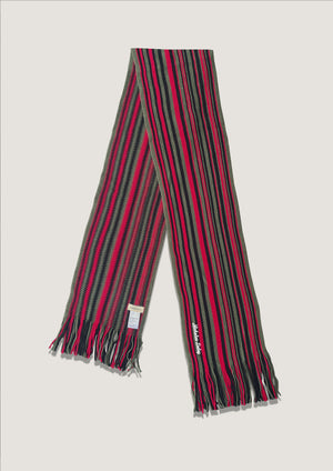 STRIPED FRINGE SCARF - MIXED COLOUR